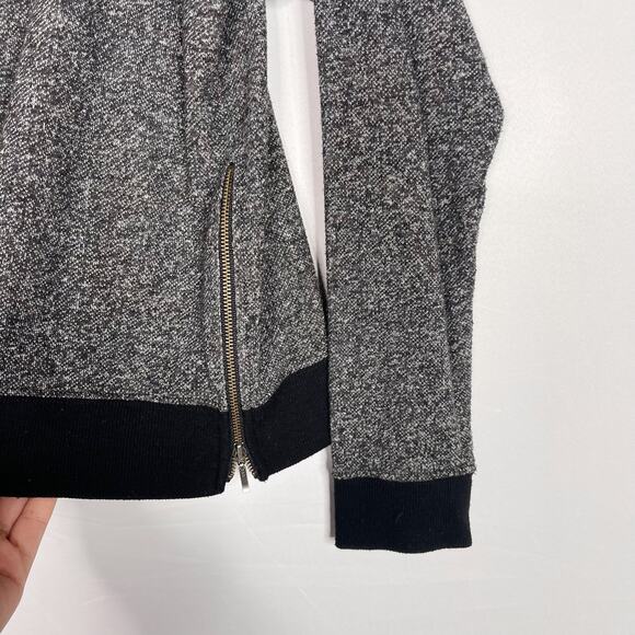 Soft Joie Medium M Heather Gray Black Side Zip Sweatshirt Pullover Crew Neck - Picture 4 of 7